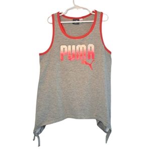 Puma Gray Tie Bottom Sharkbite Tank Top Size Large 12-14